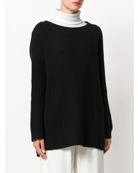 schwarzer Strick Oversize Pullover von Le Kasha