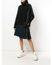 schwarzer Strick Oversize Pullover von Sacai