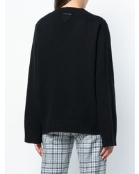 schwarzer Strick Oversize Pullover von Prada