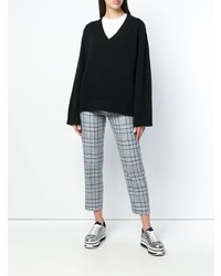 schwarzer Strick Oversize Pullover von Prada