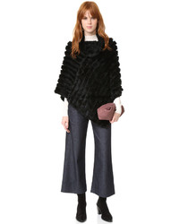 schwarzer Strick Poncho von Adrienne Landau