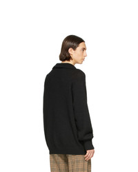 schwarzer Strick Pullover mit einem Kapuze von Our Legacy