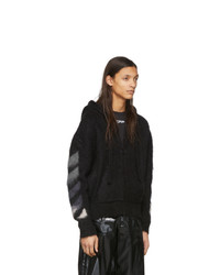 schwarzer Strick Pullover mit einem Kapuze von Off-White