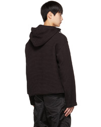 schwarzer Strick Pullover mit einem Kapuze von Engineered Garments