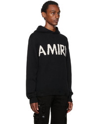 schwarzer Strick Pullover mit einem Kapuze von Amiri