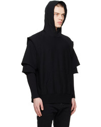 schwarzer Strick Pullover mit einem Kapuze von Undercover