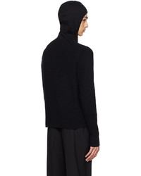 schwarzer Strick Pullover mit einem Kapuze von Dion Lee