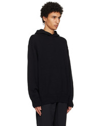 schwarzer Strick Pullover mit einem Kapuze von adidas Originals