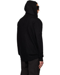 schwarzer Strick Pullover mit einem Kapuze von Rick Owens