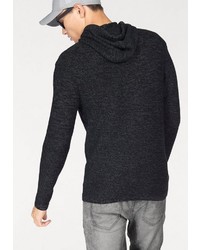 schwarzer Strick Pullover mit einem Kapuze von John Devin