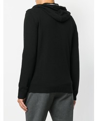 schwarzer Strick Pullover mit einem Kapuze von Les Hommes