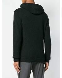 schwarzer Strick Pullover mit einem Kapuze von Nuur