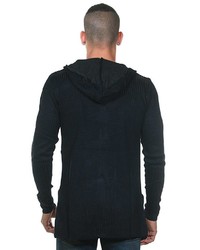 schwarzer Strick Pullover mit einem Kapuze von MADMEXT