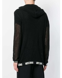 schwarzer Strick Pullover mit einem Kapuze von Moschino