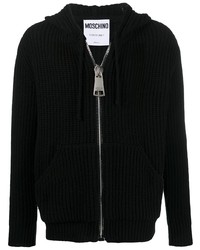 schwarzer Strick Pullover mit einem Kapuze von Moschino