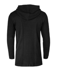 schwarzer Strick Pullover mit einem Kapuze von Musterbrand