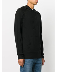 schwarzer Strick Pullover mit einem Kapuze von Helmut Lang