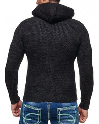 schwarzer Strick Pullover mit einem Kapuze von RUSTY NEAL