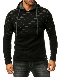 schwarzer Strick Pullover mit einem Kapuze von RUSTY NEAL