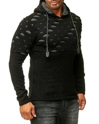 schwarzer Strick Pullover mit einem Kapuze von RUSTY NEAL