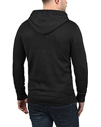 schwarzer Strick Pullover mit einem Kapuze von Solid