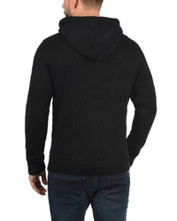 schwarzer Strick Pullover mit einem Kapuze von Solid