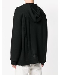 schwarzer Strick Pullover mit einem Kapuze von Helmut Lang