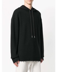 schwarzer Strick Pullover mit einem Kapuze von Helmut Lang