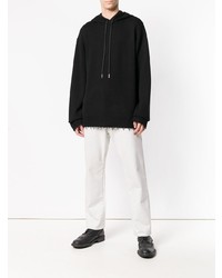 schwarzer Strick Pullover mit einem Kapuze von Helmut Lang