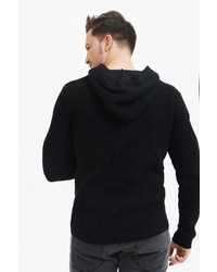 schwarzer Strick Pullover mit einem Kapuze von TRUEPRODIGY