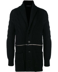 schwarzer Strick Pullover mit einem Reißverschluß von Alexander McQueen