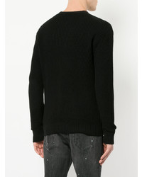 schwarzer Strick Pullover mit einem Reißverschluß von Loveless