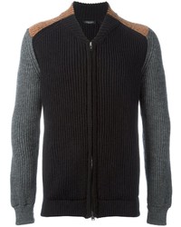 schwarzer Strick Pullover mit einem Reißverschluß von Roberto Collina