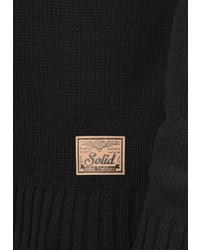 schwarzer Strick Pullover mit einem Reißverschluß von Solid
