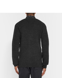 schwarzer Strick Pullover mit einem Reißverschluß von Lanvin