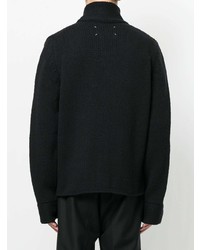 schwarzer Strick Pullover mit einem Reißverschluß von Maison Margiela