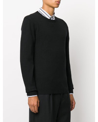 schwarzer Strick Pullover mit einem Rundhalsausschnitt von Jil Sander