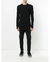 schwarzer Strick Pullover mit einem Rundhalsausschnitt von 11 By Boris Bidjan Saberi