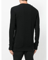 schwarzer Strick Pullover mit einem Rundhalsausschnitt von 11 By Boris Bidjan Saberi