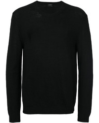 schwarzer Strick Pullover mit einem Rundhalsausschnitt von Jil Sander