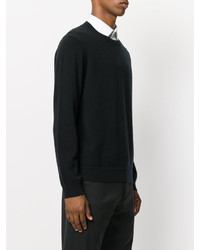 schwarzer Strick Pullover mit einem Rundhalsausschnitt von Z Zegna