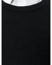 schwarzer Strick Pullover mit einem Rundhalsausschnitt von Z Zegna