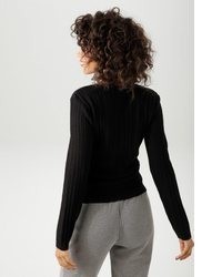 schwarzer Strick Pullover von Aniston CASUAL