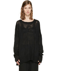 schwarzer Strick Pullover von Ann Demeulemeester