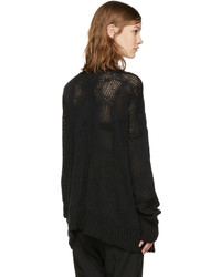 schwarzer Strick Pullover von Ann Demeulemeester