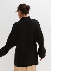 schwarzer Strick Pullover von bonprix
