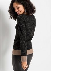 schwarzer Strick Pullover von bonprix