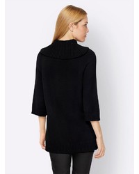 schwarzer Strick Pullover von Heine