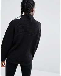 schwarzer Strick Pullover von Monki