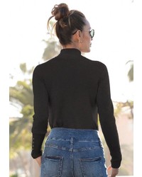 schwarzer Strick Pullover von Lascana